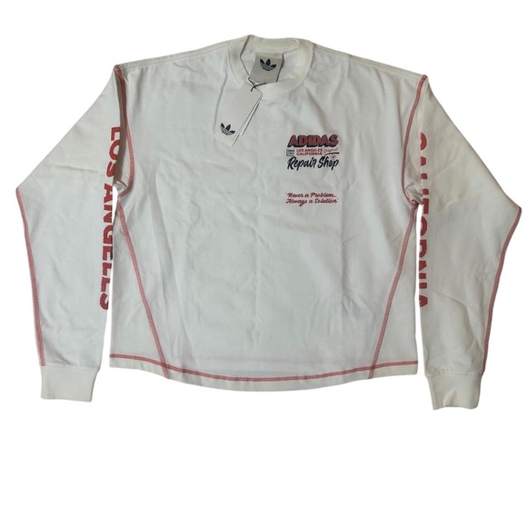 adidas Other - Adidas Repair Shop Men S White New Los Angeles California Repair Shop Graphic LS